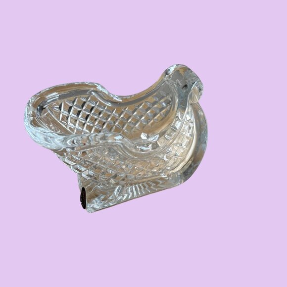 90S Vintage Lead Crystal Decorative Christmas Sleigh Candy Vase - Picture 8 of 9